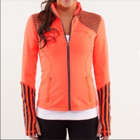 lululemon athletica Jackets & Blazers - Lululemon orange & Navy Jacket size 6
